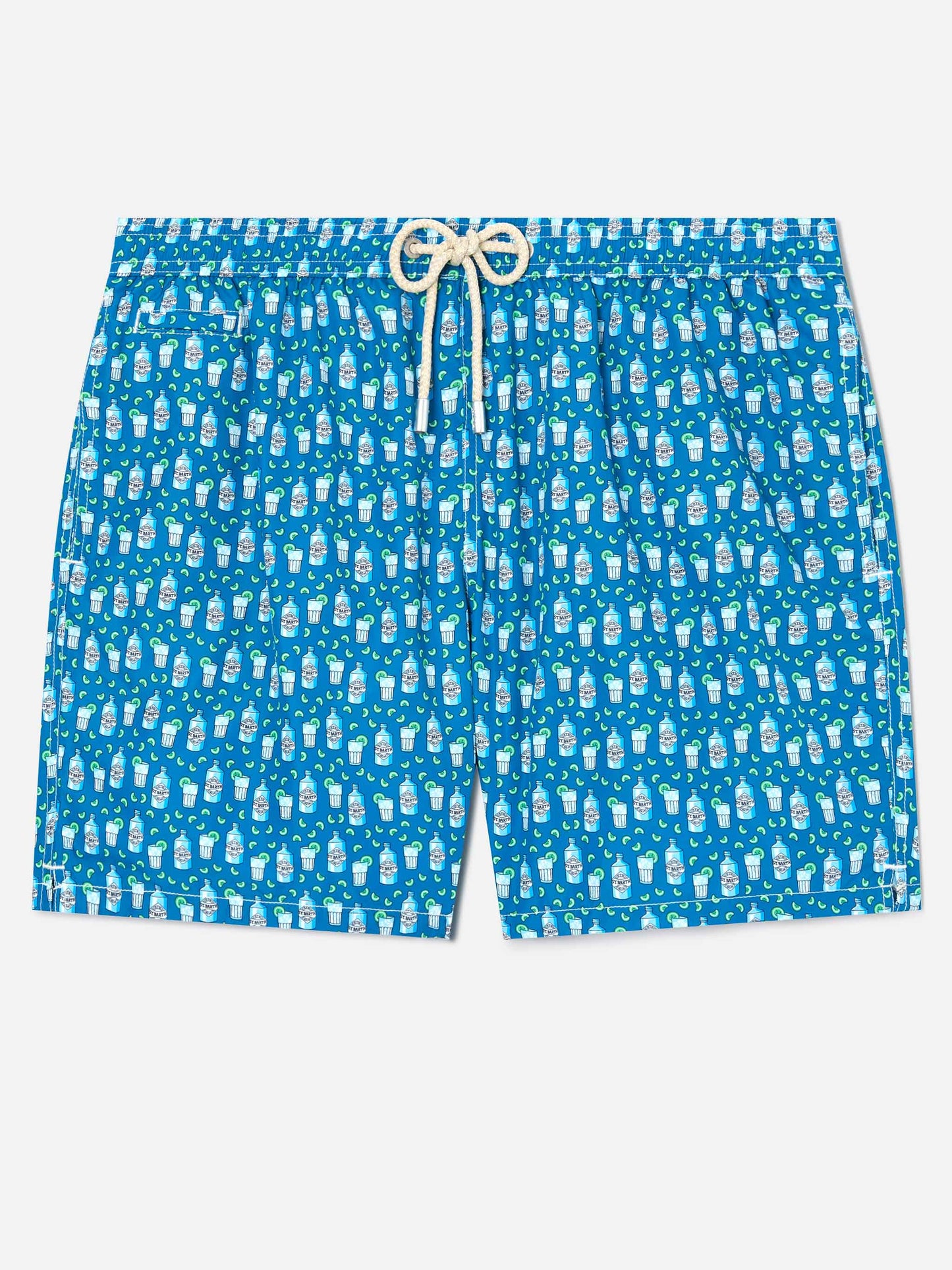 Lightweight fabric swim shorts with cocktail gin tonic print