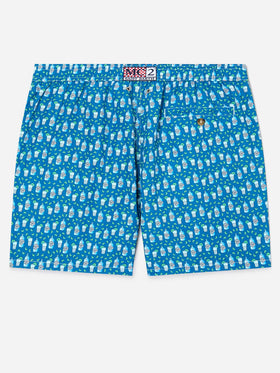 Lightweight fabric swim shorts with cocktail gin tonic print