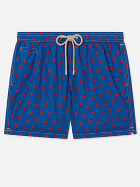Bañador corto Lighting Micro Navy con estampado integral de mini langostas 