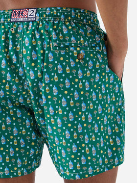 Bañador corto Micro Green Lighting con estampado de ginebra y cóctel 