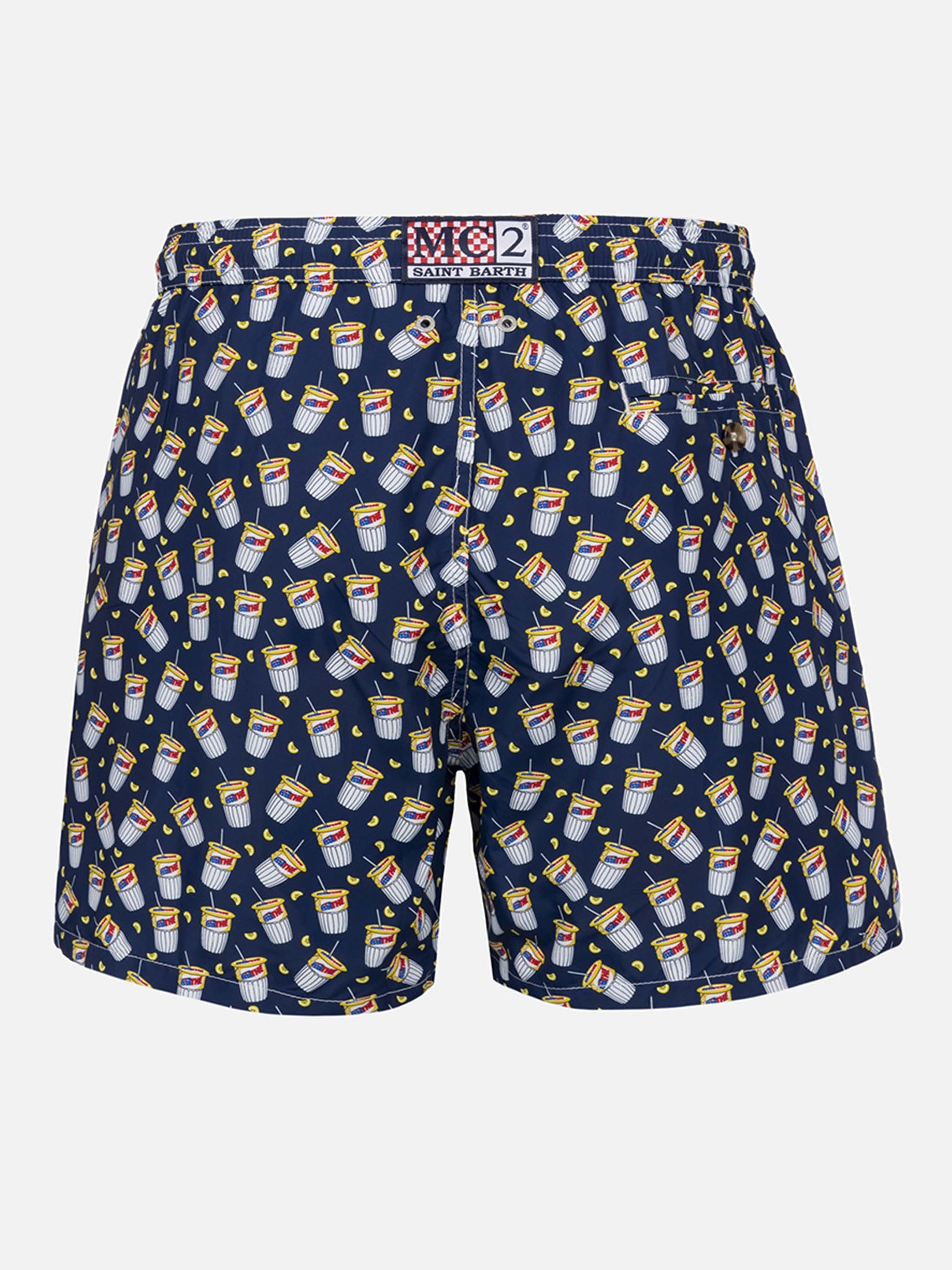 Man lightweight fabric swim-shorts Lighting Micro Fantasy with Estathè pack print|ESTATHE' FERRERO SPECIAL EDITION - MC2 Saint Barth
