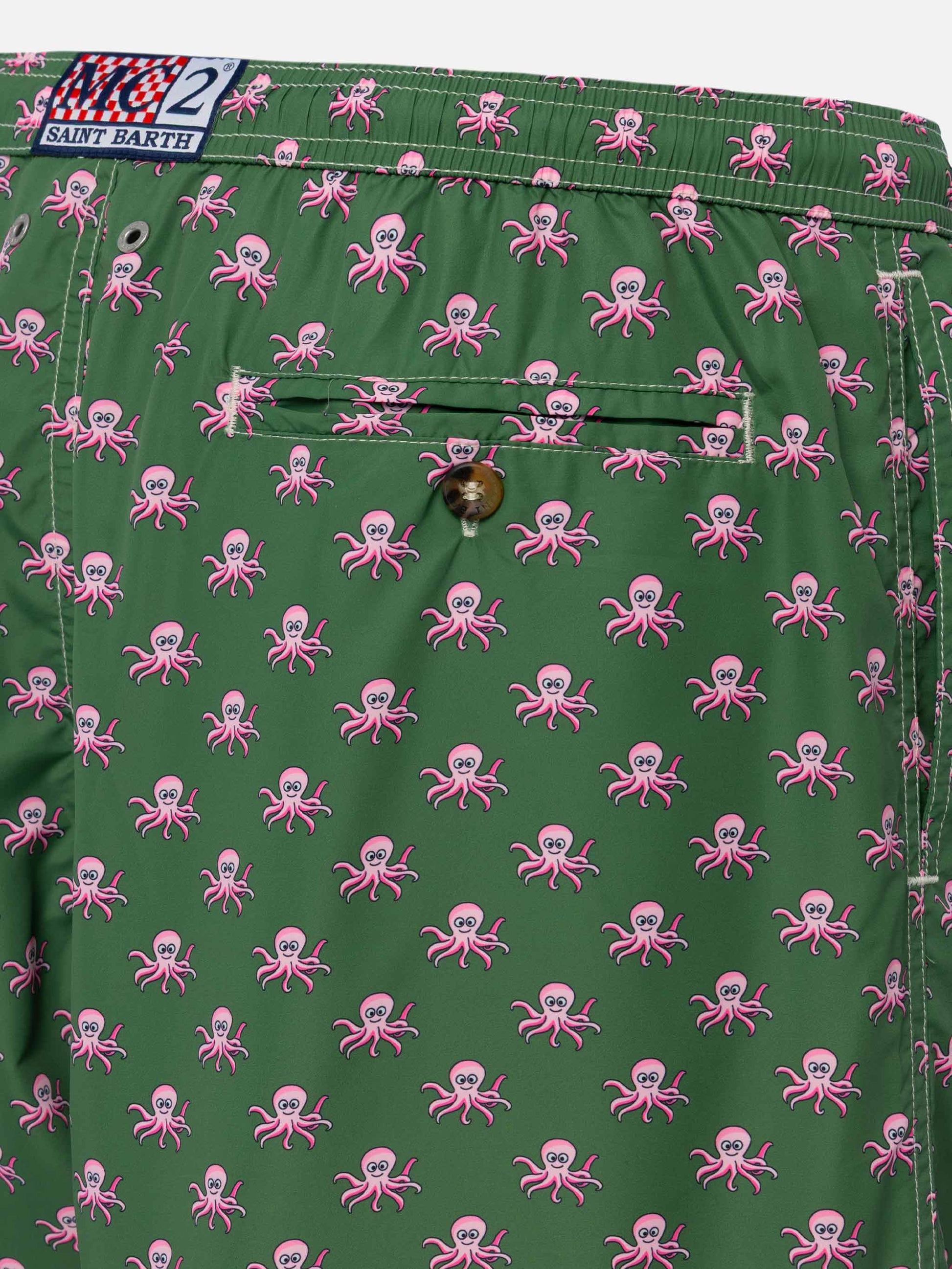 Lightweight fabric swim shorts Lighting with octopus print - MC2 Saint Barth