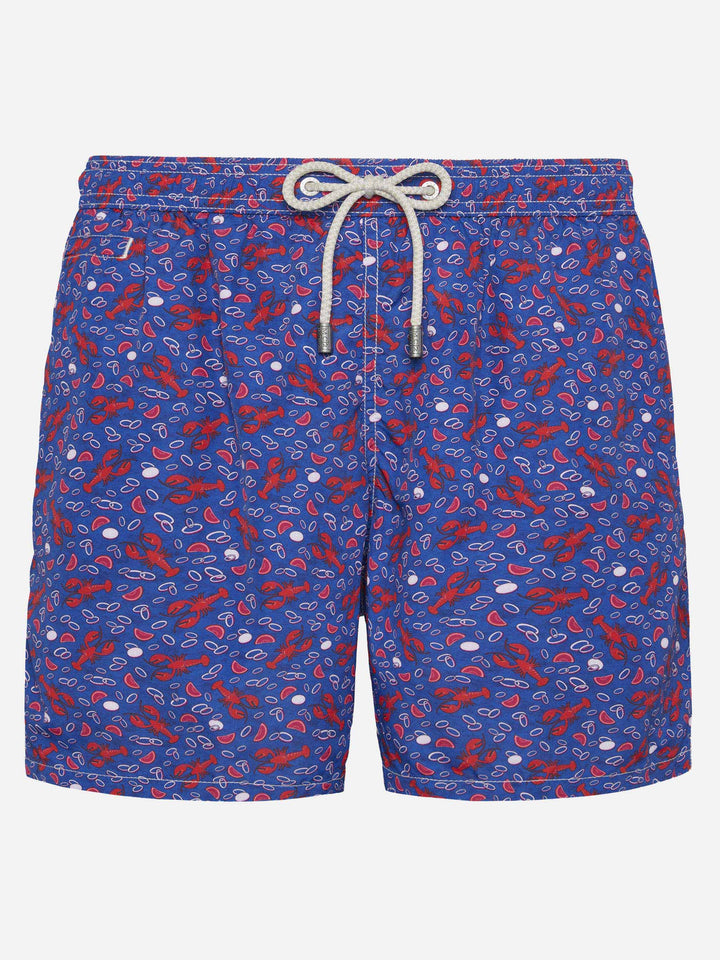 Bañador de tejido ligero Lighting con estampado de langostas 