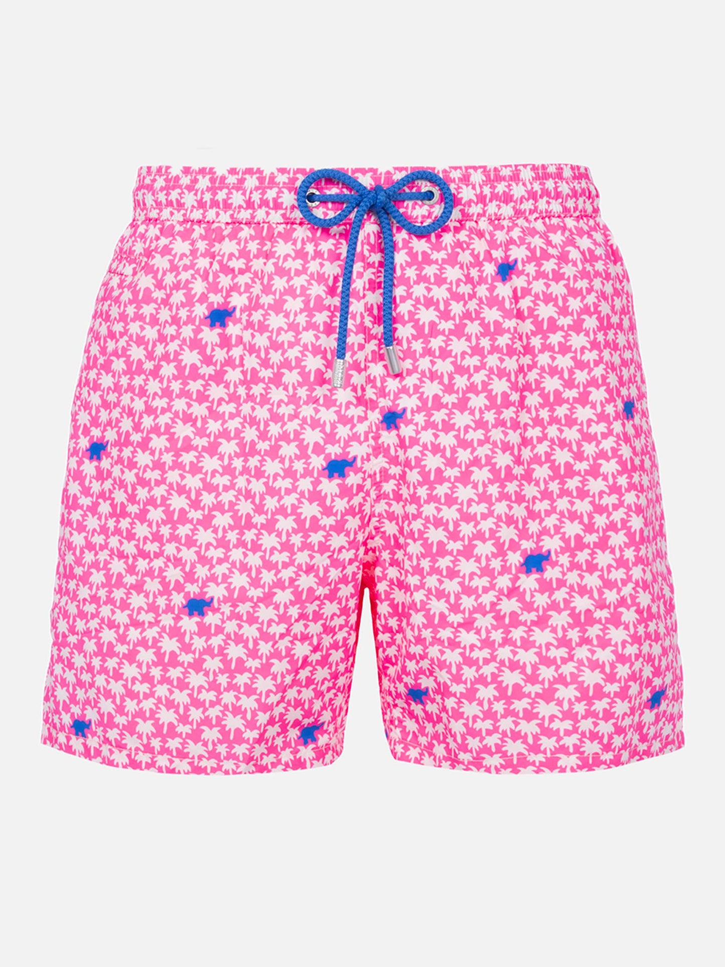 Man lightweight fabric swim-shorts Lighting Micro Fantasy with palms print - MC2 Saint Barth