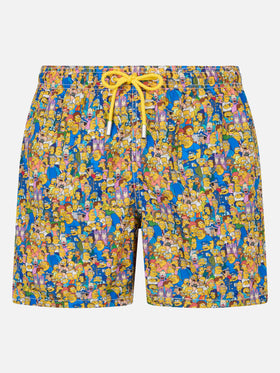Man lightweight fabric swim-shorts Lighting Micro Fantasy with The Simpsons family print | THE SIMPSONS SPECIAL EDITION - MC2 Saint Barth