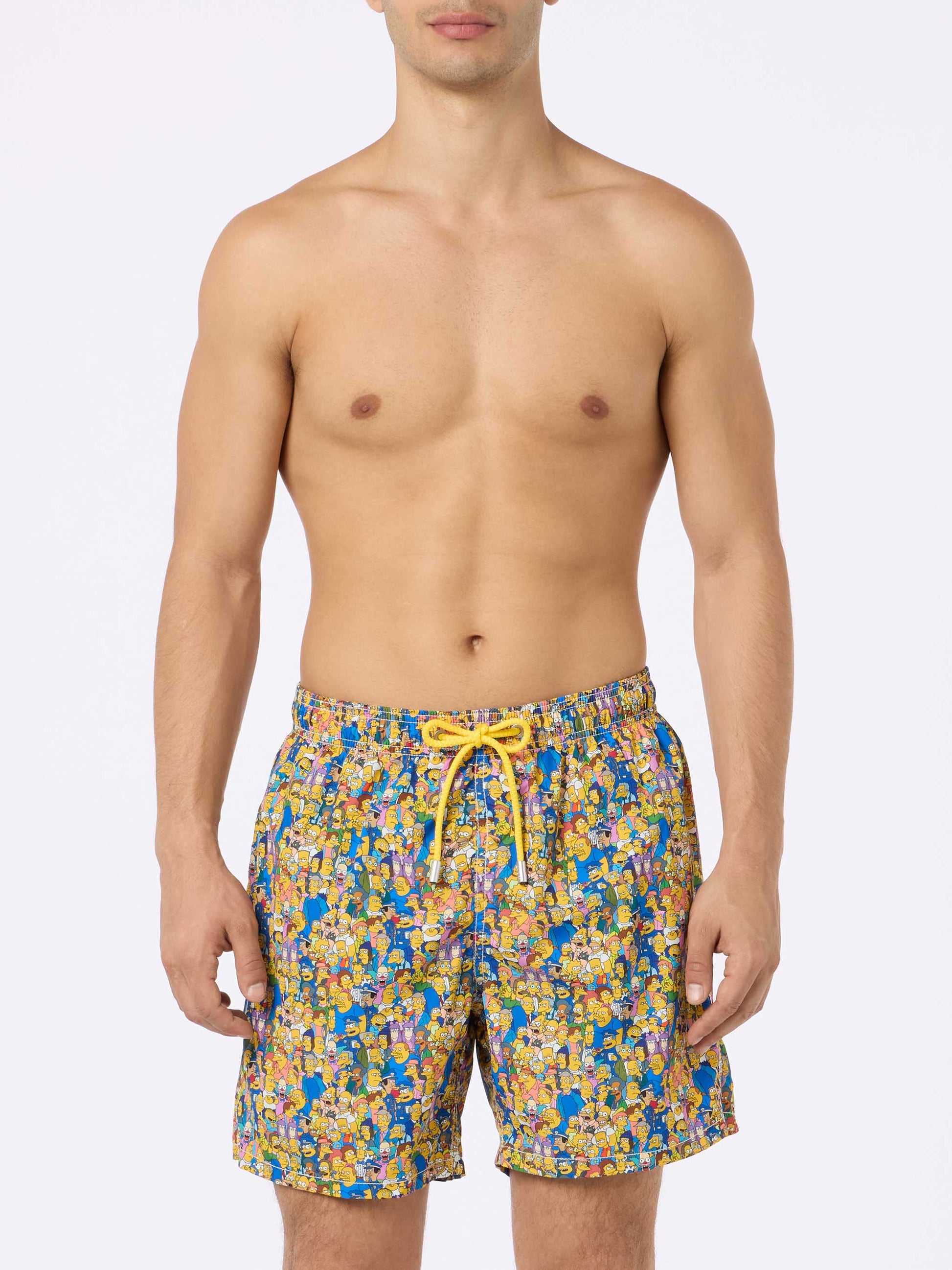 Man lightweight fabric swim-shorts Lighting Micro Fantasy with The Simpsons family print | THE SIMPSONS SPECIAL EDITION - MC2 Saint Barth