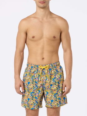 Man lightweight fabric swim-shorts Lighting Micro Fantasy with The Simpsons family print | THE SIMPSONS SPECIAL EDITION - MC2 Saint Barth