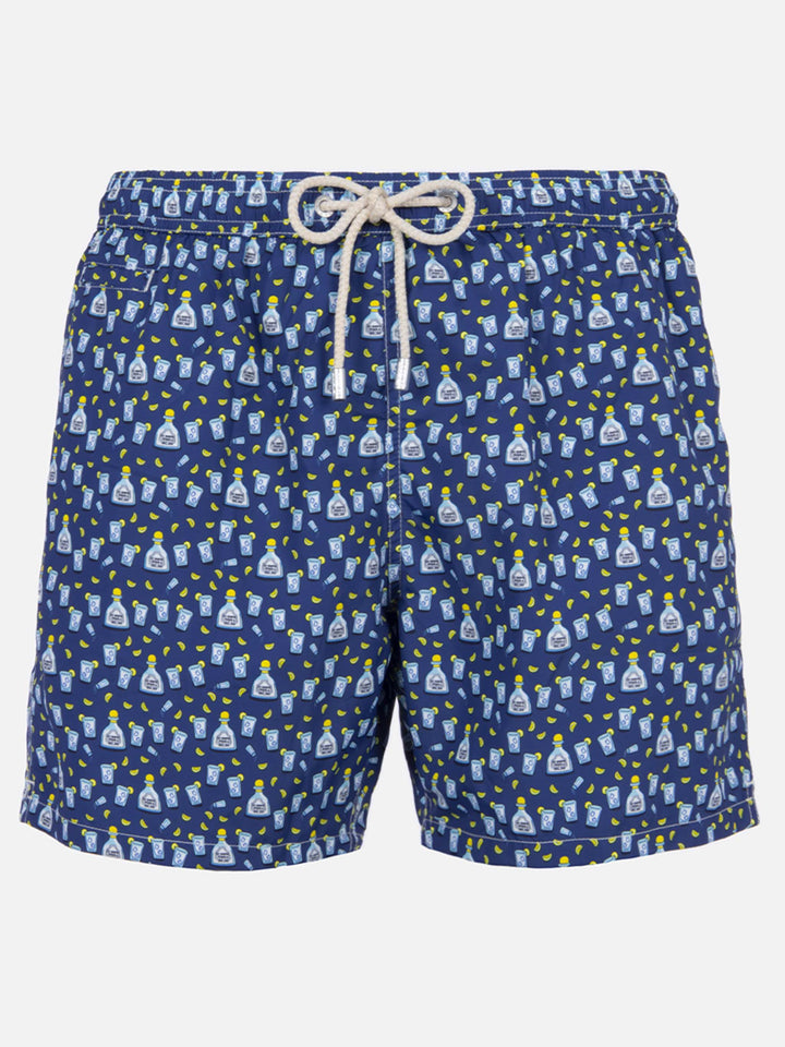 Lighting Micro Fantasy blue tequila print swim shorts