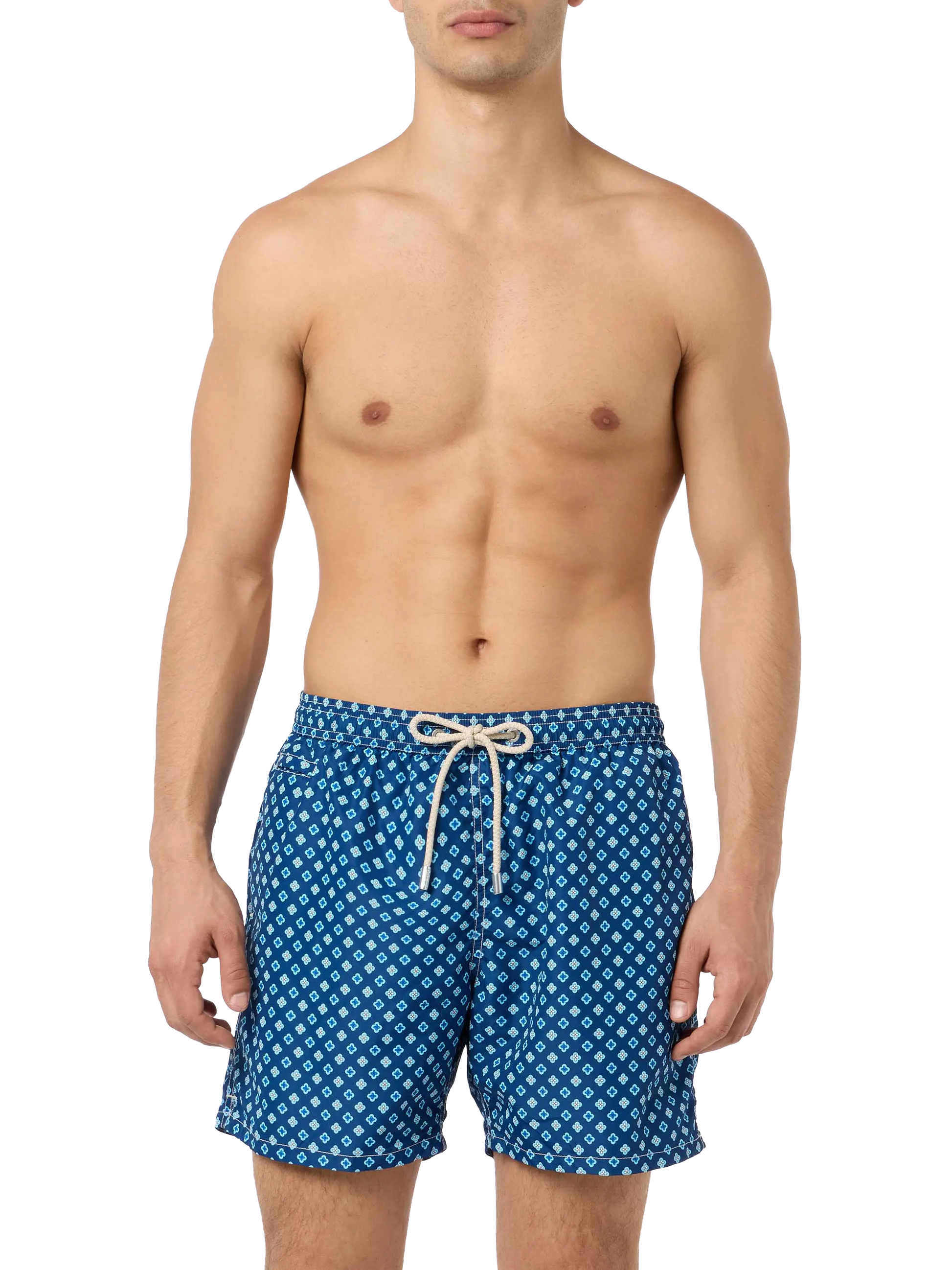 Man lightweight fabric swim-shorts Lighting Micro Fantasy with tie print - MC2 Saint Barth