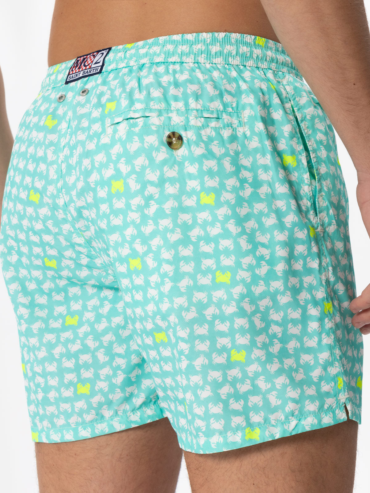 Man light fabric swim shorts with crabs print - MC2 Saint Barth