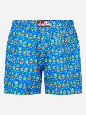 Man lightweight fabric swim-shorts Lighting Micro Fantasy with Paloma Portofino Gin print | PORTOFINO DRY GIN SPECIAL EDITION - MC2 Saint Barth
