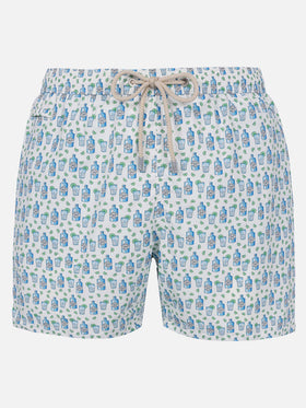 Costume da bagno in tessuto leggero con stampa cocktail gin tonic