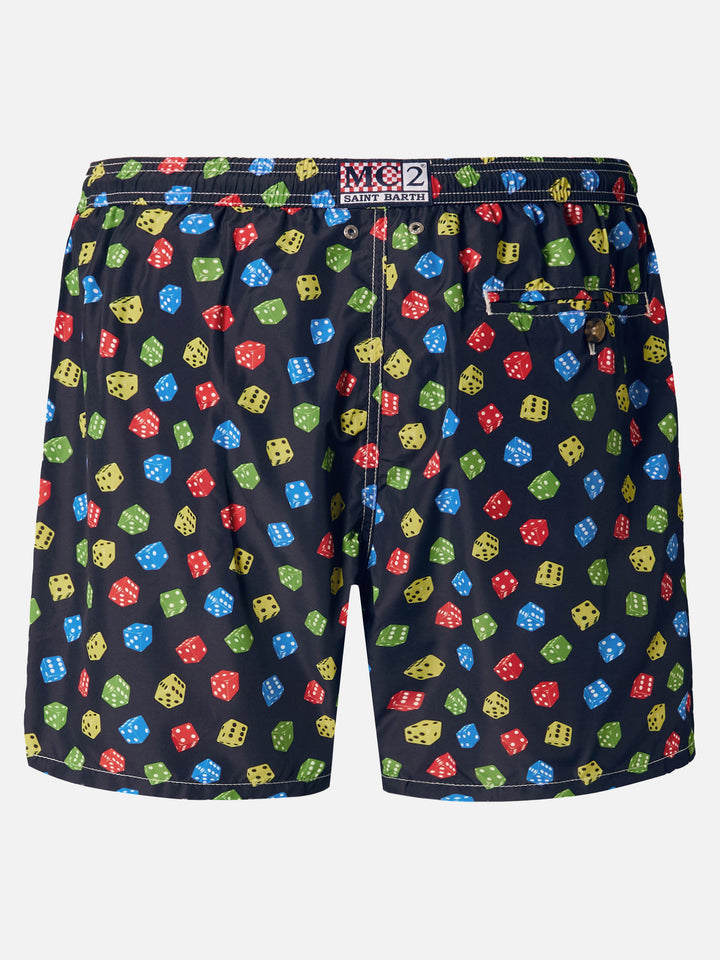 Badehose aus leichtem Stoff mit Würfelmuster
