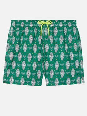 Short de bain en tissu léger Lighting avec imprimé montres 