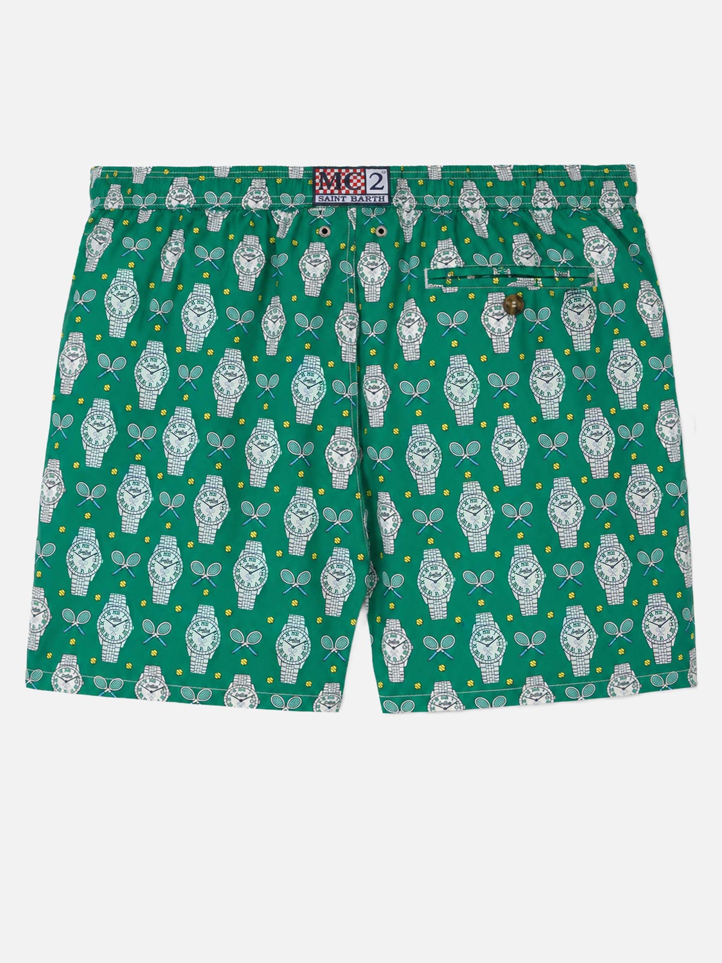 Short de bain en tissu léger Lighting avec imprimé montres 