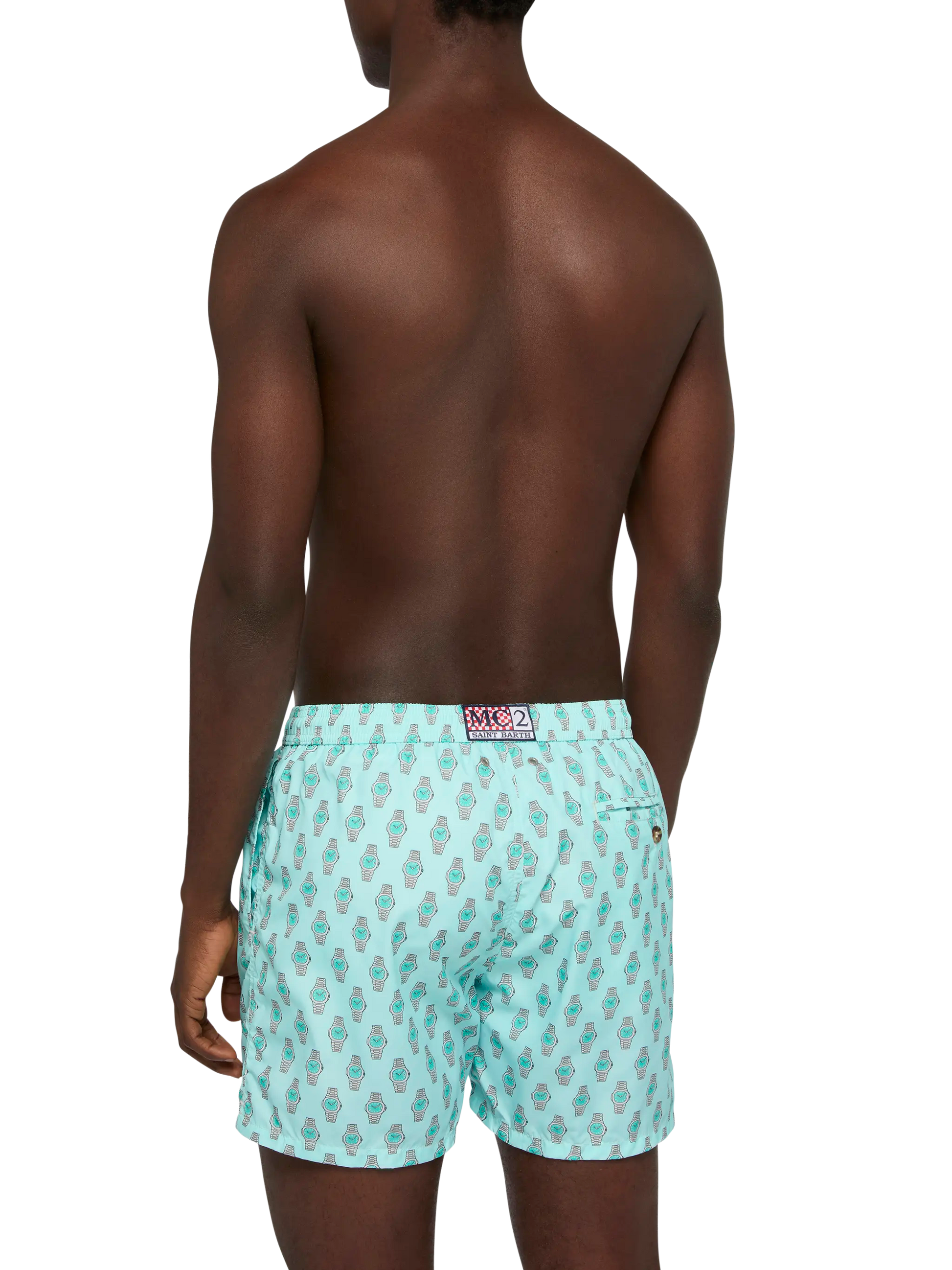 Lightweight fabric swim shorts Lighting with watch print - MC2 Saint Barth