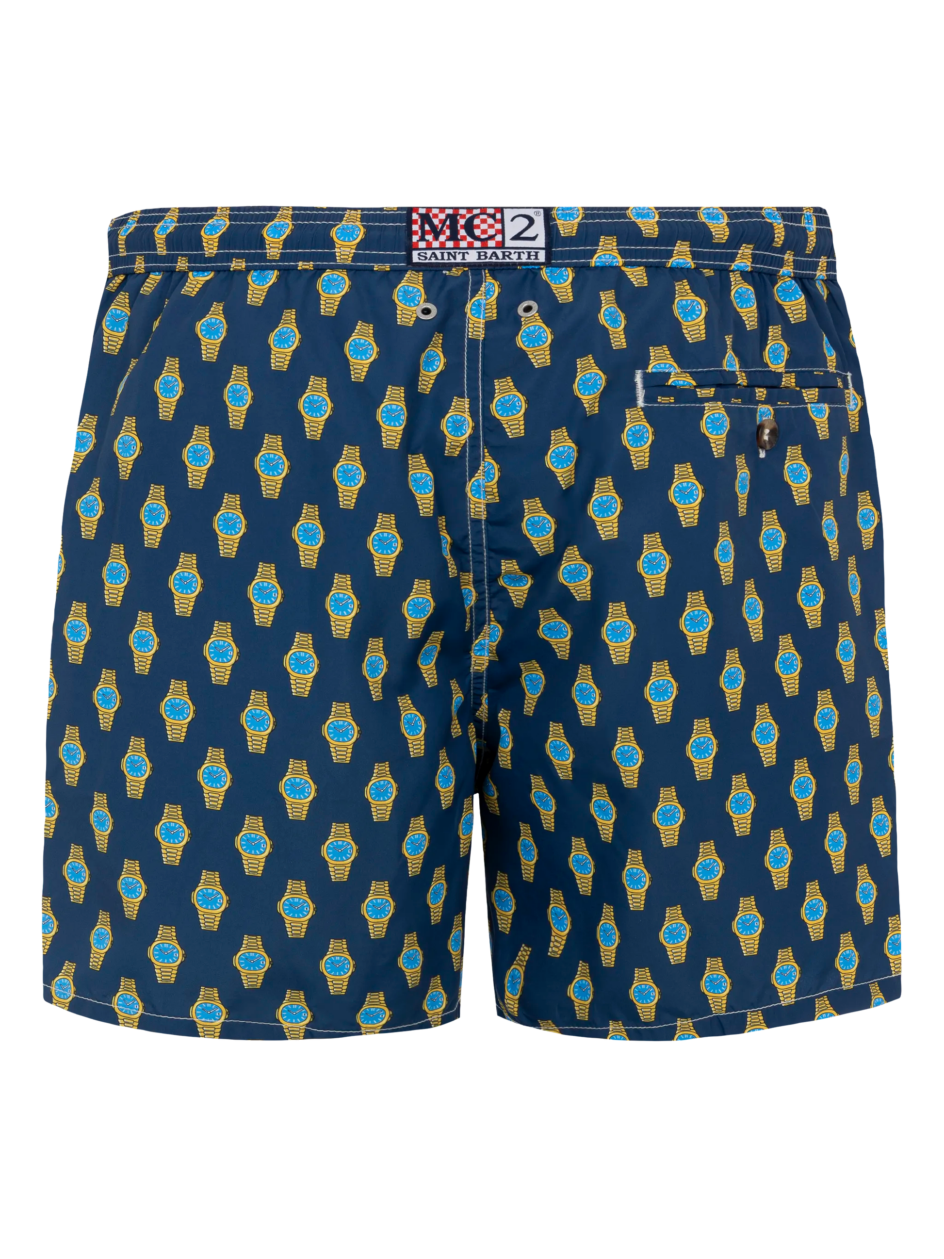 Lightweight fabric swim shorts Lighting with watch print - MC2 Saint Barth
