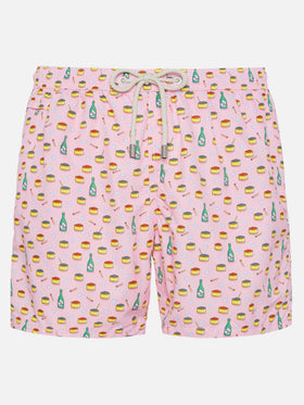 Lightweight fabric swim shorts Lighting with caviar and bollicine print - MC2 Saint Barth