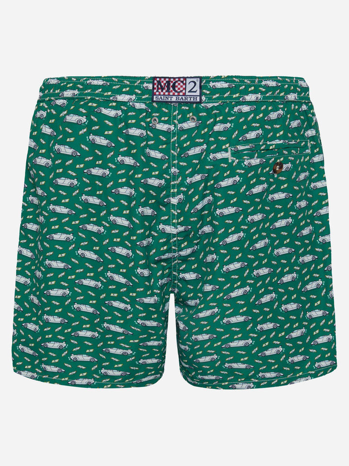 Lightweight fabric swim shorts Lighting with luxury car print - MC2 Saint Barth