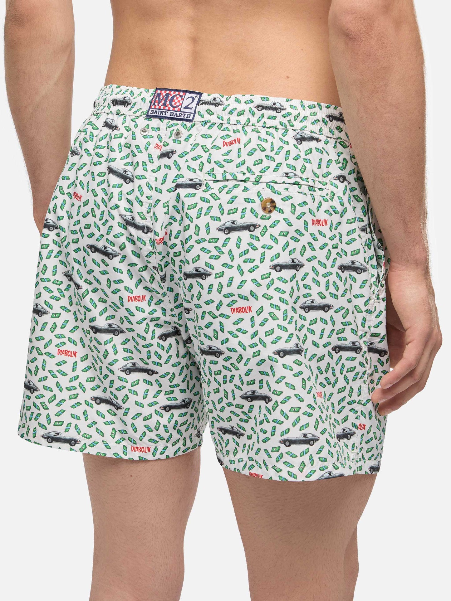 Lightweight fabric swim shorts Lighting with Diabolik print | DIABOLIK SPECIAL EDITION - MC2 Saint Barth