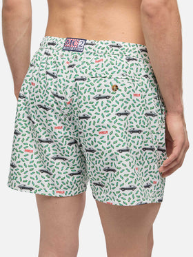 Lightweight fabric swim shorts Lighting with Diabolik print | DIABOLIK SPECIAL EDITION - MC2 Saint Barth