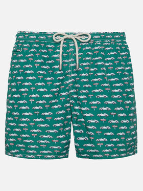 Lightweight fabric swim shorts Lighting with sporty car print - MC2 Saint Barth