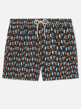 Short de bain Micro Black Lighting avec imprimé all-over negroni 