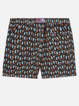 Short de bain Micro Black Lighting avec imprimé all-over negroni 