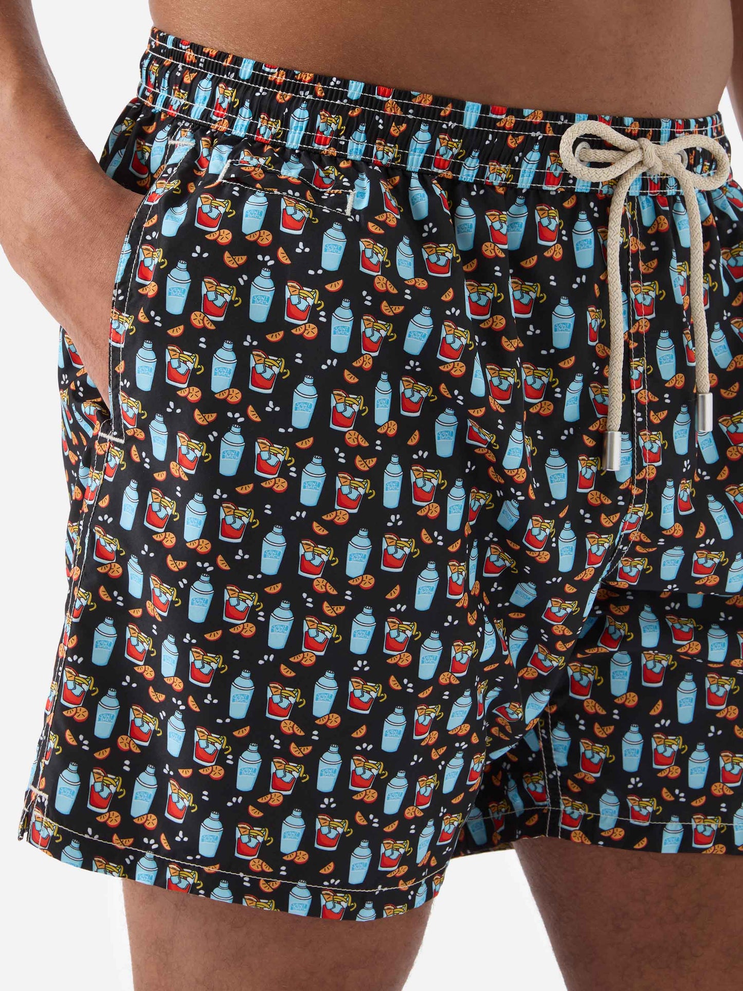 Short de bain Micro Black Lighting avec imprimé all-over negroni 