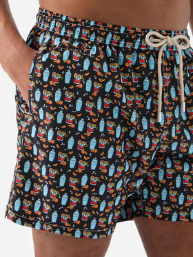 Short de bain Micro Black Lighting avec imprimé all-over negroni 