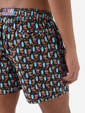Short de bain Micro Black Lighting avec imprimé all-over negroni 