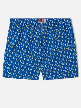 Navy Lighting Micro swim shorts with sexy gin all-over print