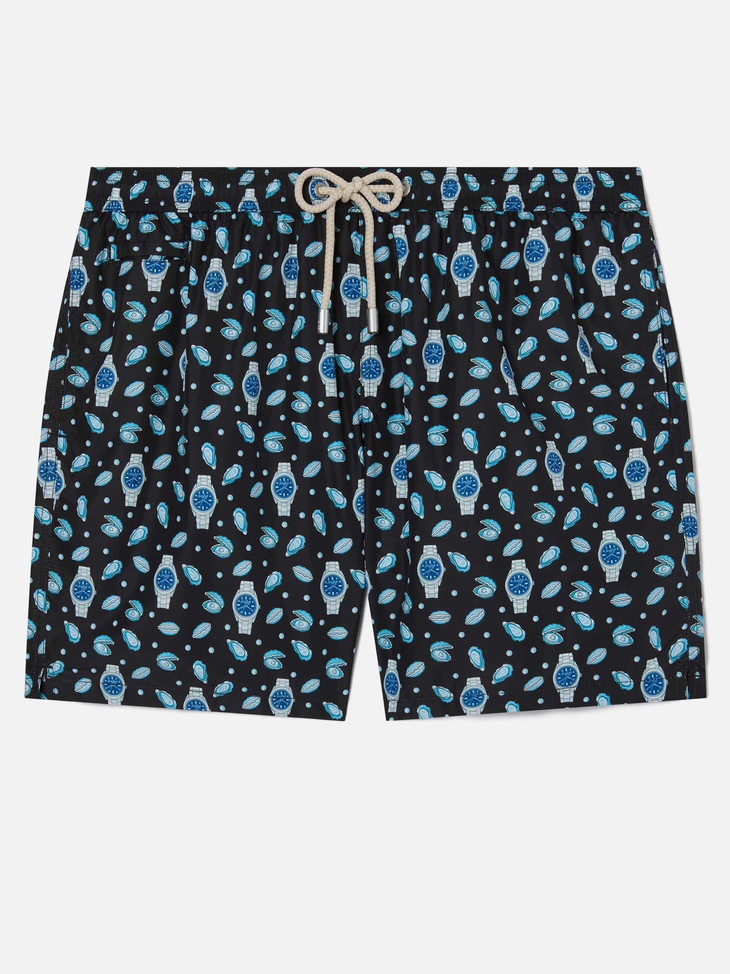 Black Lighting Micro swim shorts with oysters and watches all-over print
