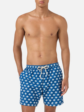 Blaue Lighting Micro-Badeshorts mit Oktopus-Print 