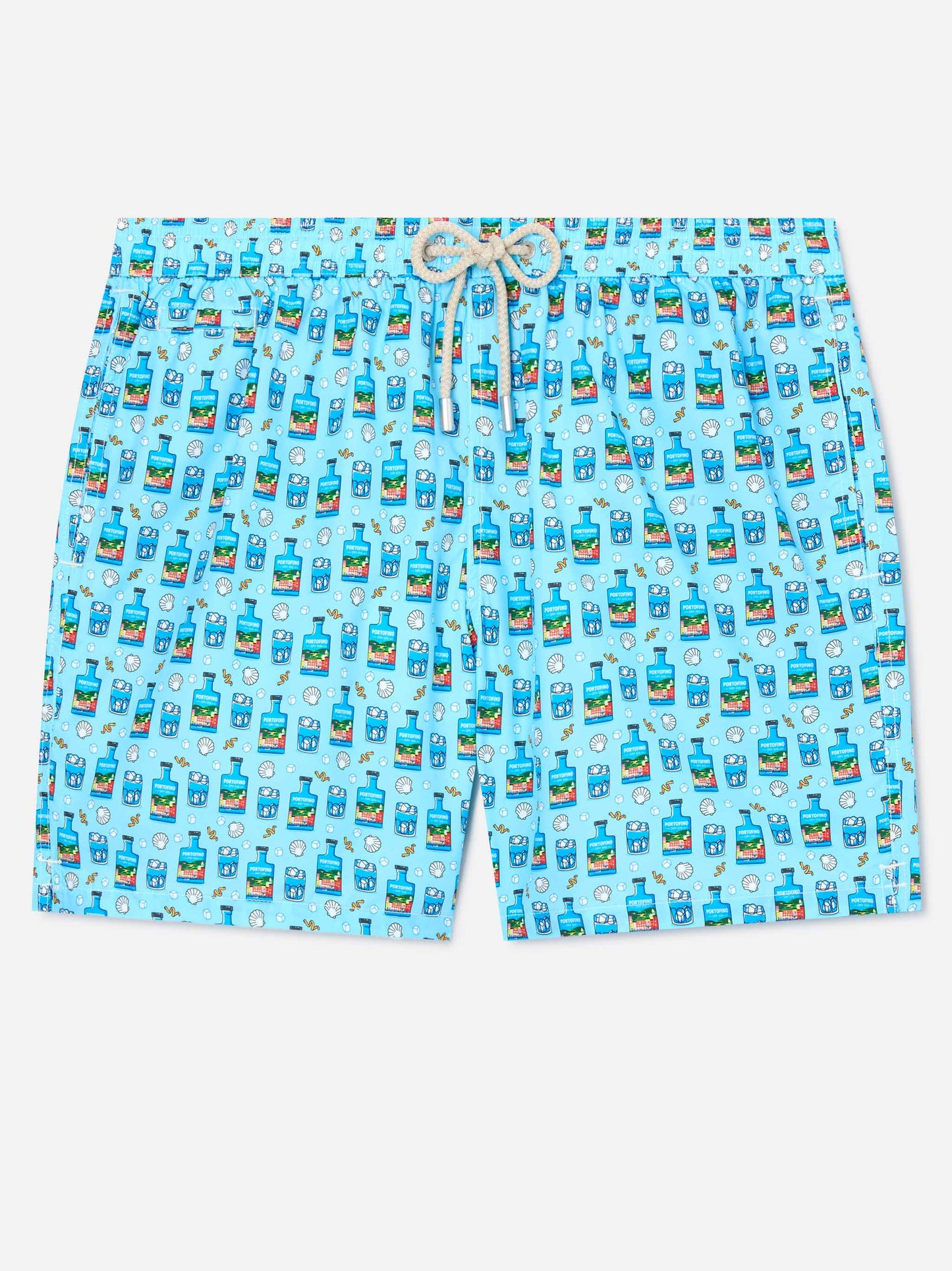 Light blue Lighting Micro swim shorts with Portofino Gin print | Special Edition
