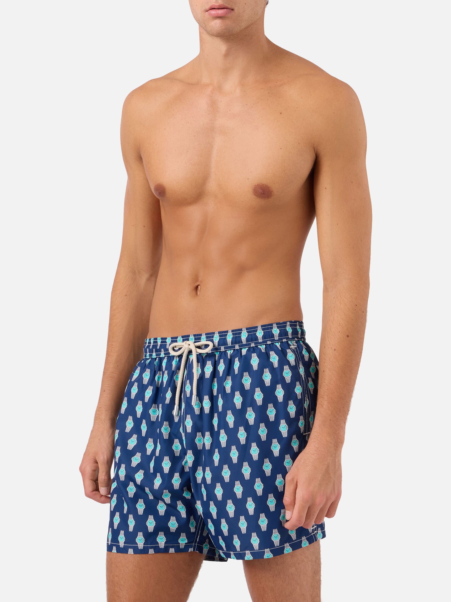 Grey Lighting Micro swim shorts with watch golden hour print