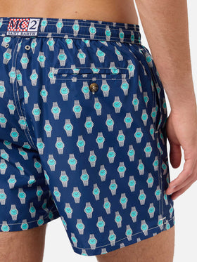 Grey Lighting Micro swim shorts with watch golden hour print