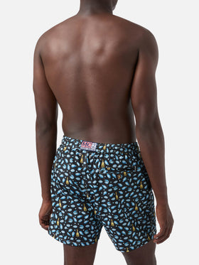 Black Lighting Micro swim shorts with watch and oyster print