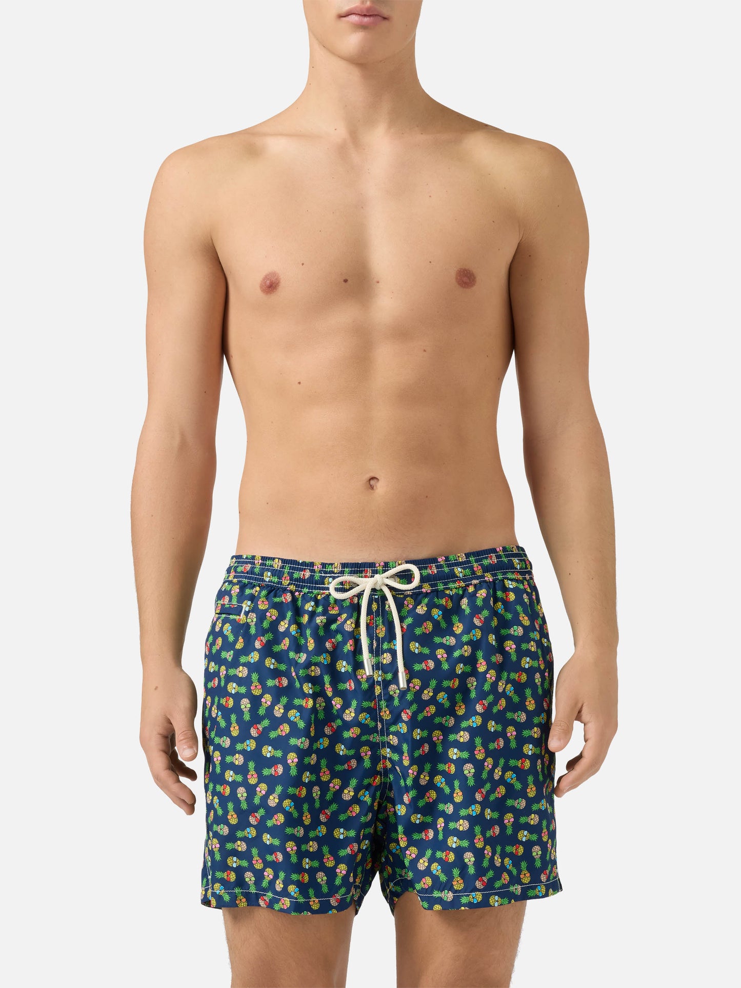Lightweight fabric swim shorts Lighting with pineapple print