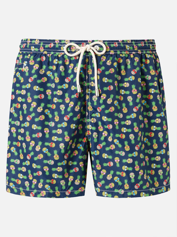 Lightweight fabric swim shorts Lighting with pineapple print