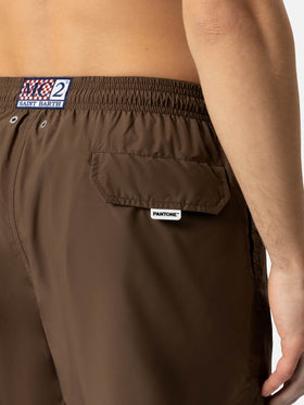 Lightweight fabric brown swim shorts Lighting Pantone | PANTONE® SPECIAL EDITION - MC2 Saint Barth