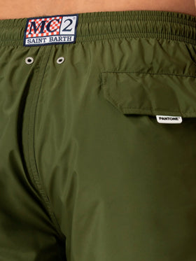 Lightweight fabric military green swim shorts Lighting Pantone | PANTONE® SPECIAL EDITION - MC2 Saint Barth