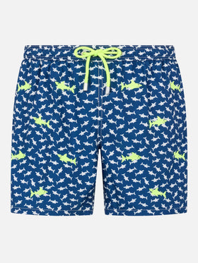 Lighting embroidered sharks swim shorts