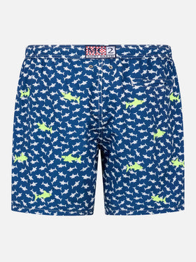Lighting embroidered sharks swim shorts