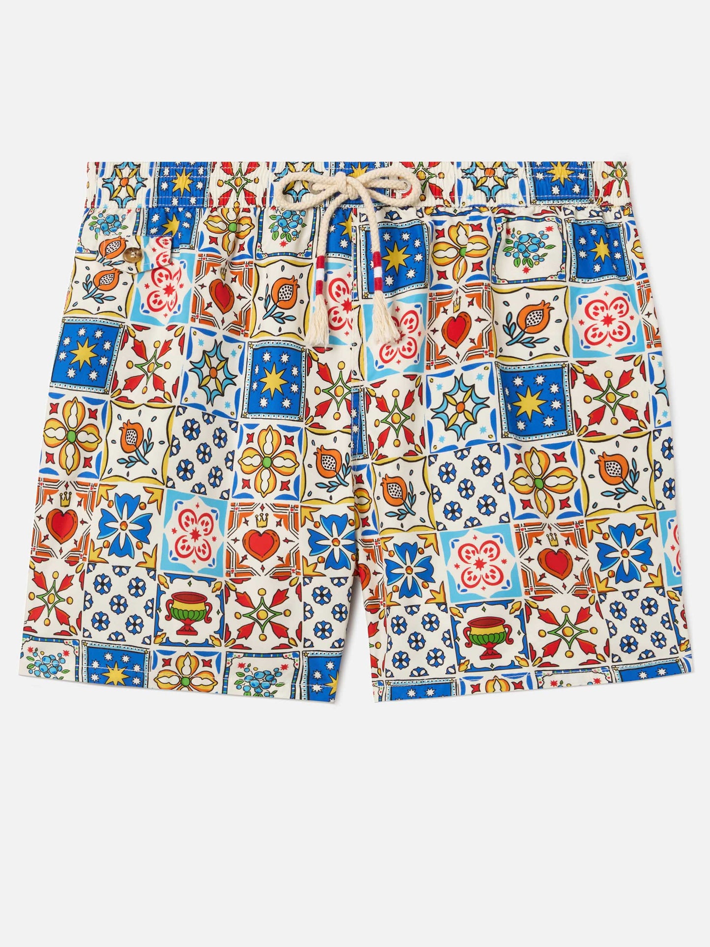 Short de bain Lighting 70 à imprimé majolique multicolore 