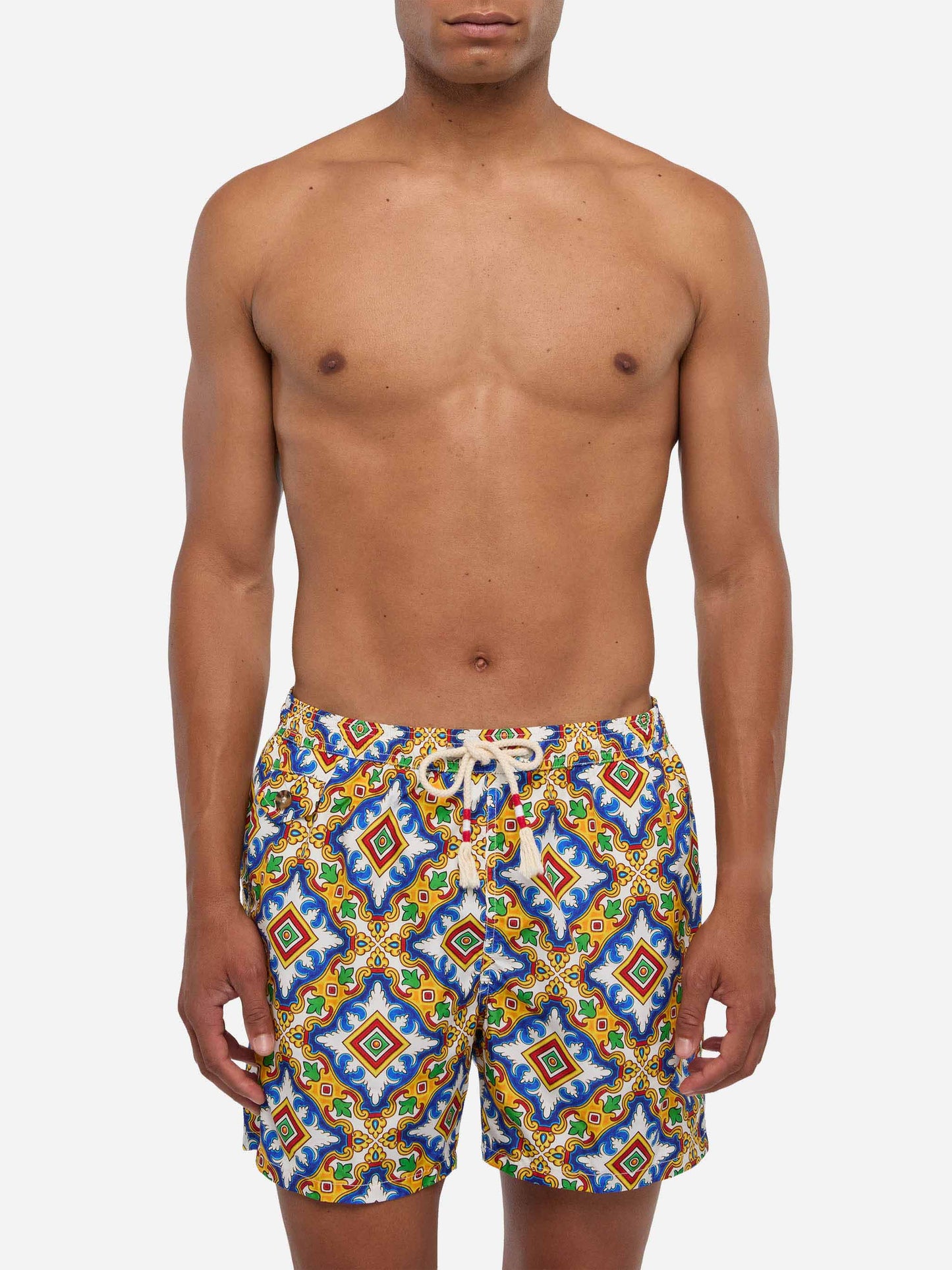 Lighting multicolor majolica swim shorts