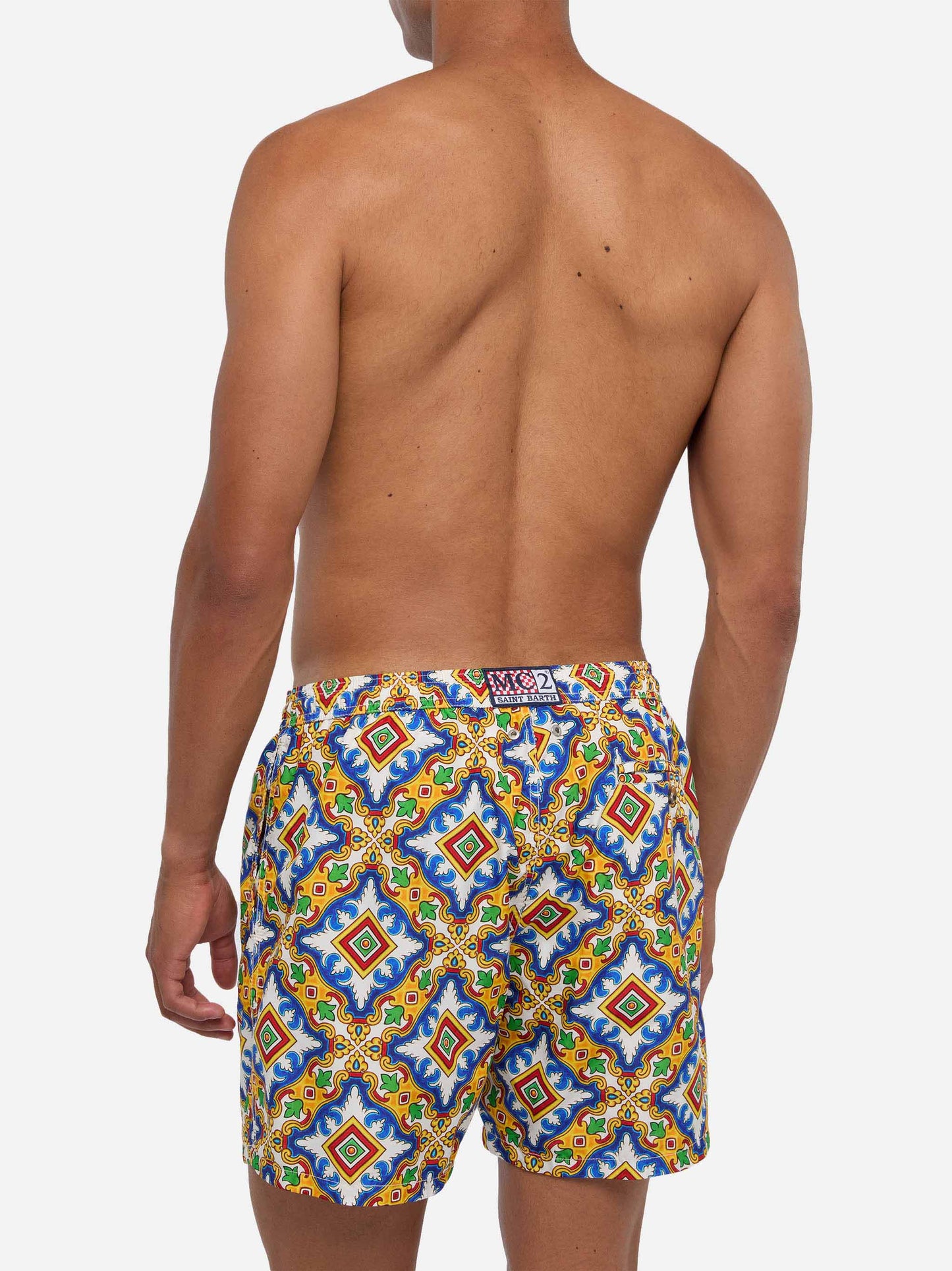 Lighting multicolor majolica swim shorts