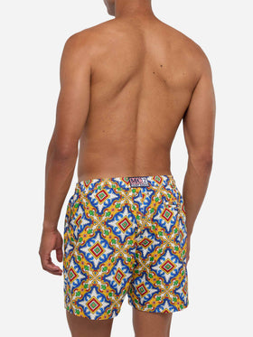 Lighting multicolor majolica swim shorts