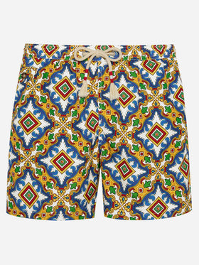 Lighting multicolor majolica swim shorts
