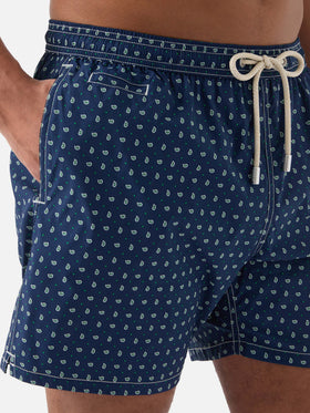 Costume mare Lighting Micro blu navy con stampa paisley all-over